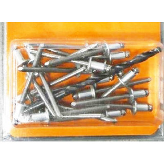 KIT 20 RIVETS INOX + FORET 4.8mm SILENCIEUX ECHAPPEMENT