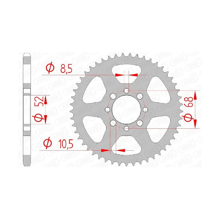 Kit chaine AFAM 420 type R1 couronne standard SUZUKI LT50