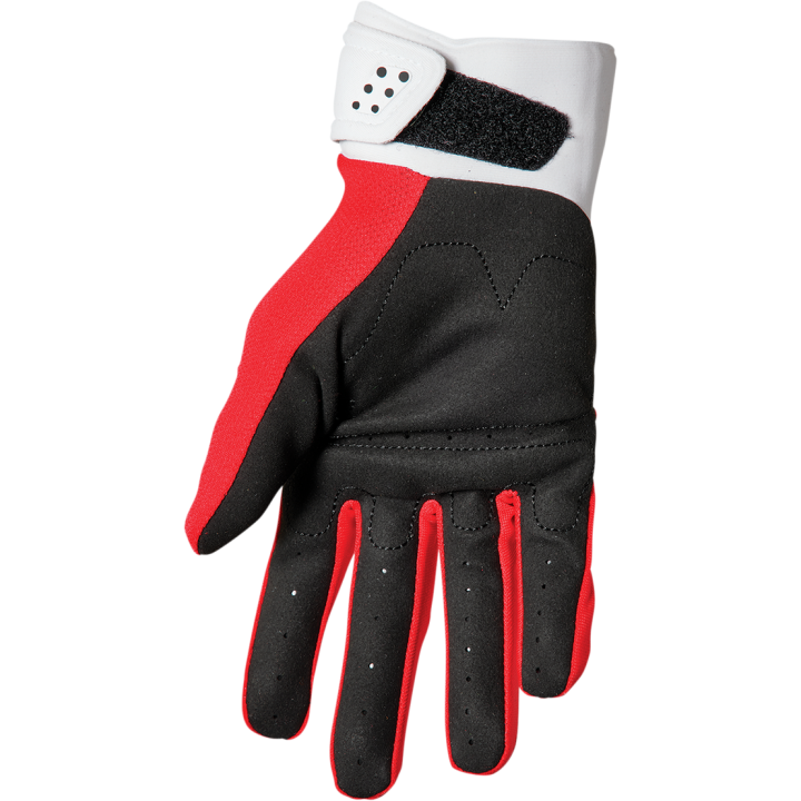 Gants cross THOR Spectrum rouge blanc | MX-Quad