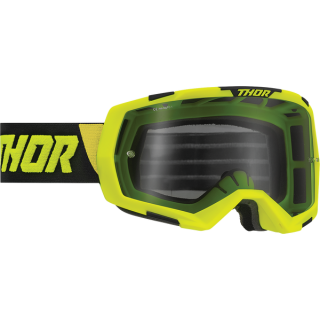 Lunettes masque Thor adulte noir jaune fluo 2022 | MX-Quad