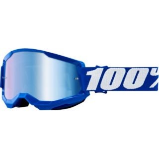 Lunettes masque 100% The Strata 2 miroir bleu | MX-Quad