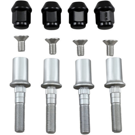 4 Goujons De Roue OMP M12x1.25 Longueur 100mm - Noir - Acier Inoxydable