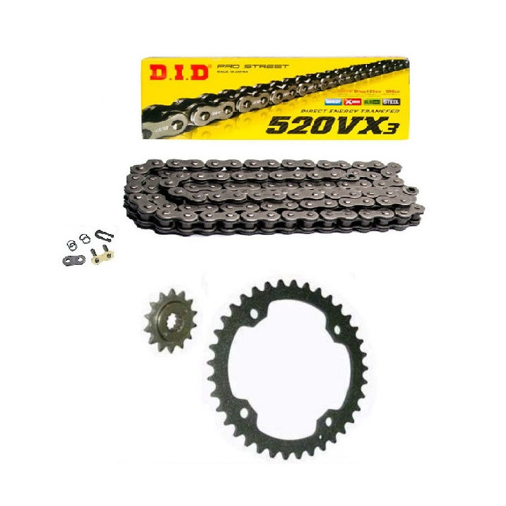 KIT CHAINE JT DID VX3 RENFORCE YAMAHA 250 RAPTOR