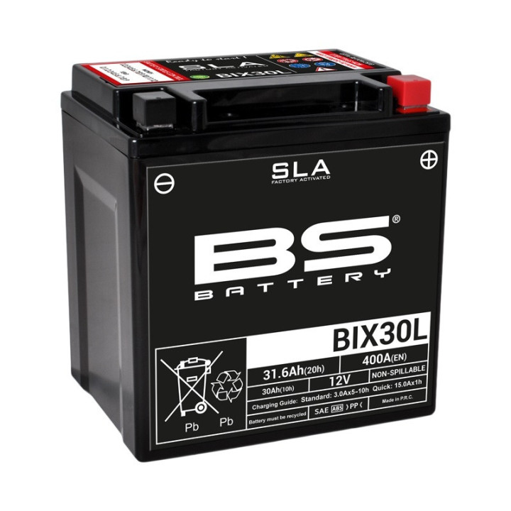 BATTERIE BS BATTERY BIX30L-BS SANS ENTRETIEN PRÊTE A L'EMPLOI SSV RZR 1000 XP XP4