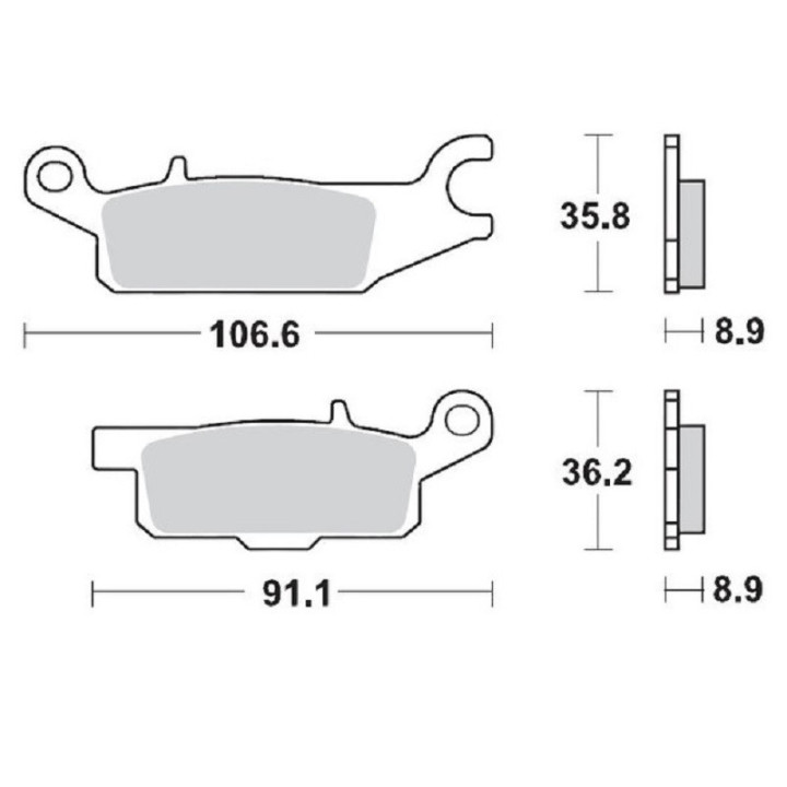 PLAQUETTES DE FREIN MOTO MASTER YAMAHA GRIZZLY 550 ET 700 ARRIERE DROIT