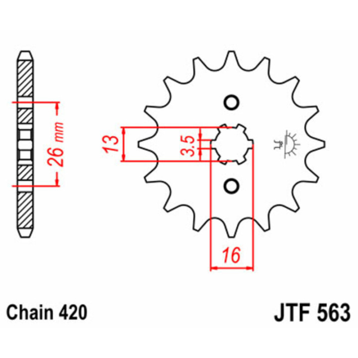 Kit chaine did 420 type NZ1 couronne standard SUZUKI LT50 1983-2005