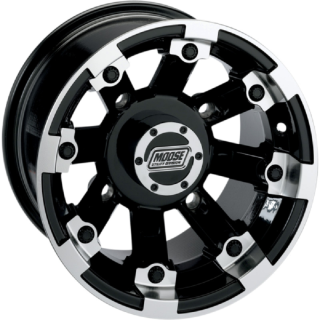 PACK 4 JANTES MOOSE 393X UTILITY DIVISION 14X7 4+3 ET 14X8 4+4 ARGENT ET NOIR 4X136 CAN AM MAVERICK 1000 XRS XCC XDS TURBO