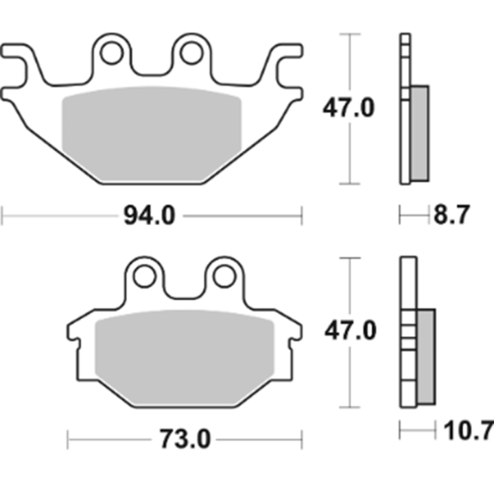 PLAQUETTES DE FREIN SBS KYMCO UXV 500 AVANT ou ARRIERE SI 2008-2014