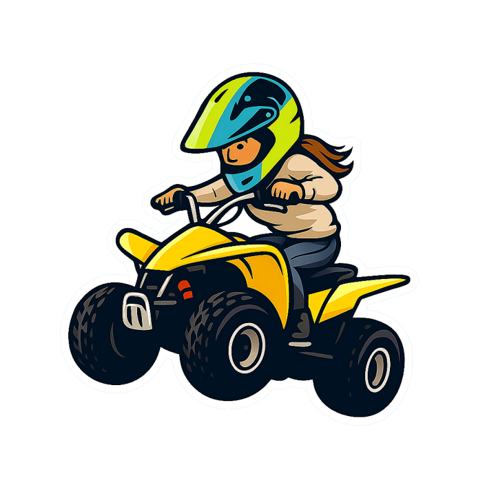 AUTOCOLLANT STICKER QUAD ENFANT FILLE LTZ 50 10X10cm