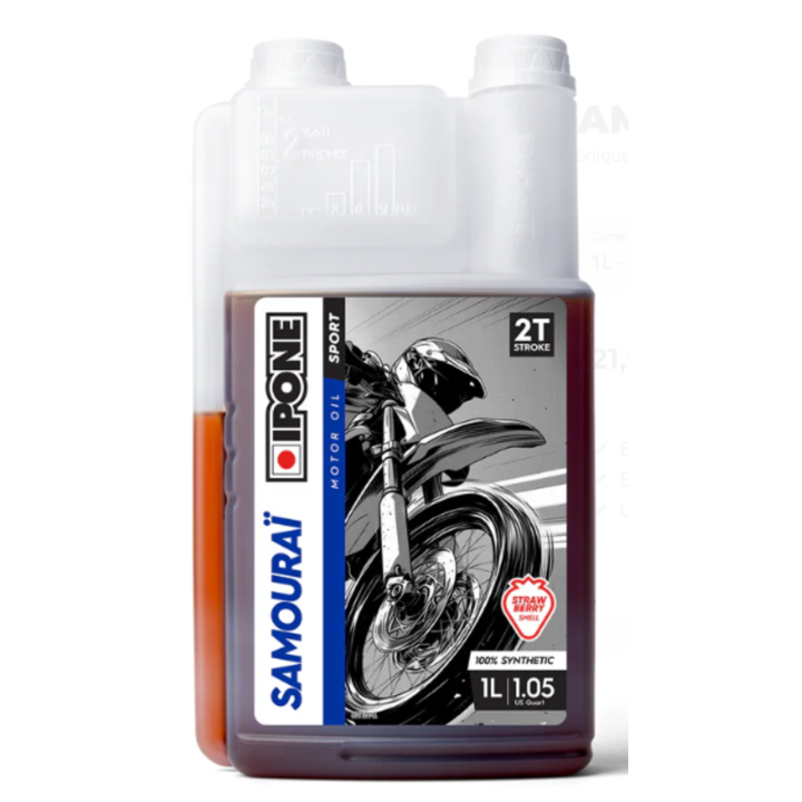 HUILE MOTEUR 2T IPONE SAMOURAI RACING FRAISE - 1L