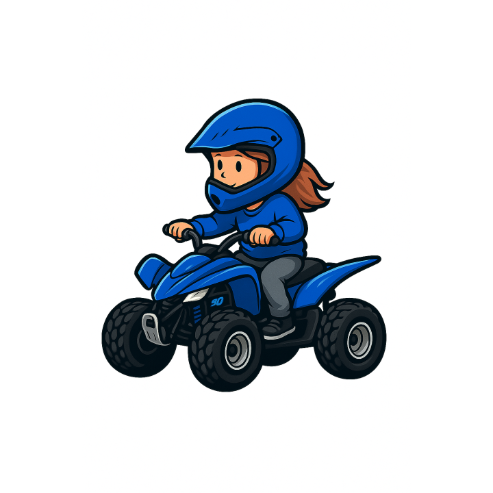 AUTOCOLLANT STICKER QUAD ENFANT FILLE YAMAHA 90 RAPTOR 10X10cm