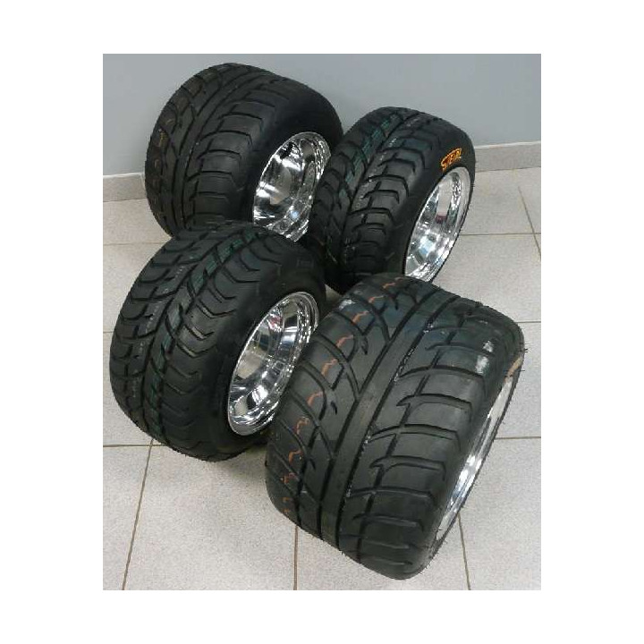 Pack jantes alu et pneus route Yamaha Raptor et Banshee | MX-Quad