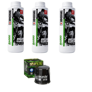 Kit vidange complet YAMAHA KODIAK 400 10w40 Semi-synthèse IPONE R4000 ATV