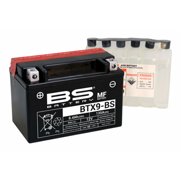 Batterie BS YTX9-BS pour LTZ 400 & KFX 400 | MX-Quad