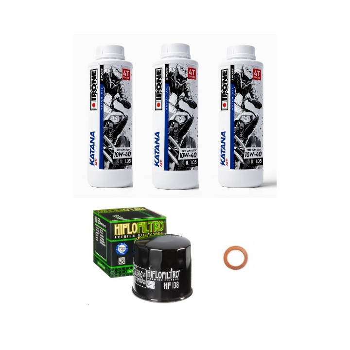 PACK VIDANGE IPONE ATV KATANA 10W40 POUR KYMCO MXU 400 450 MAXXER 450