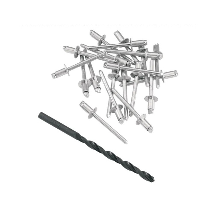 Kit 20 rivets inox + foret 4,8mm échappement | MX-Quad