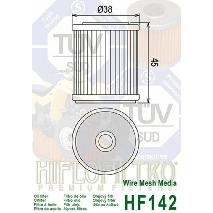 FILTRE A HUILE YAMAHA 350 RAPTOR WARRIOR HF142