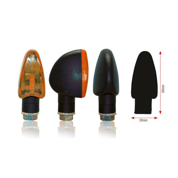 Clignotants triangle noirs universels | MX-Quad