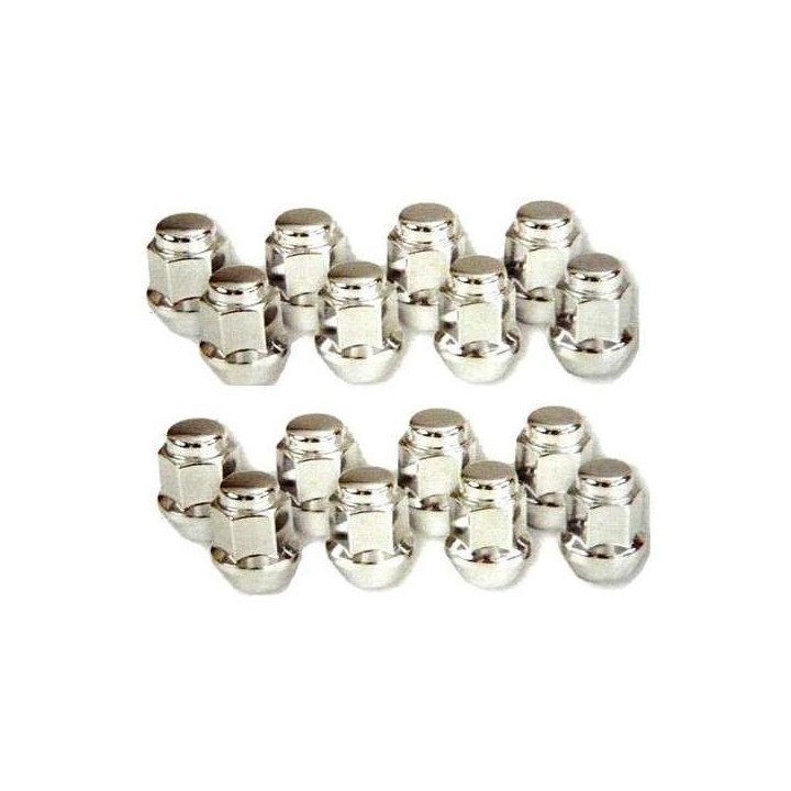 16 ECROUS DE ROUE CHROME CONIQUE QUAD M10X125 EN DOUILLE DE 14
