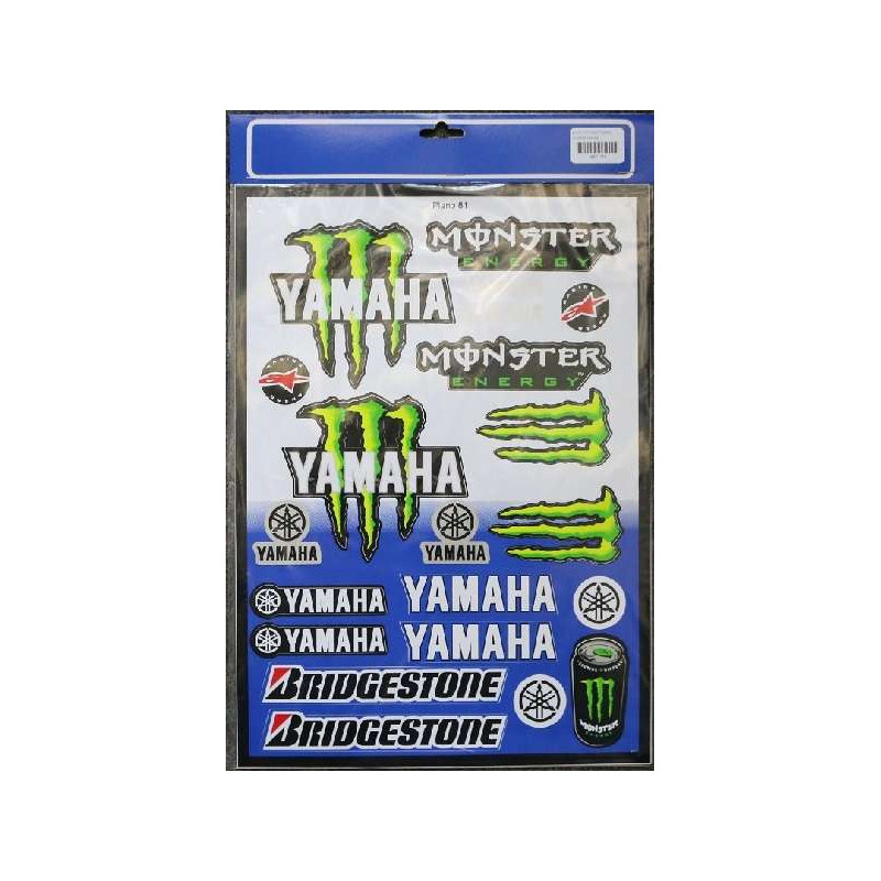 PLANCHE 40cm X 29cm STICKERS AUTOCOLLANT YAMAHA MONSTER MX