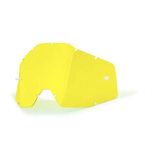 ECRAN REMPLACEMENT POUR MASQUE LUNETTE 100% CROSS RACECRAFT, ACCURI, ET STRATA JAUNE