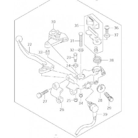 Ensemble Levier Embrayage Cocotte Frein Parking Ltz