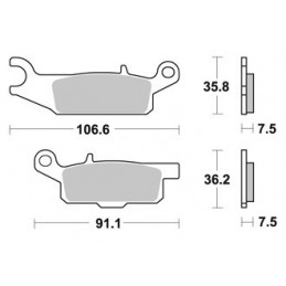 PLAQUETTES DE FREIN AVANT YFM GRIZZLY 550 DROITE AP RACING 09/14 LMP449OR