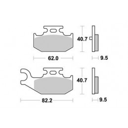 PLAQUETTES DE FREIN ARRIERE YFM RAPTOR 700 AP RACING 05/12 LMP416OR