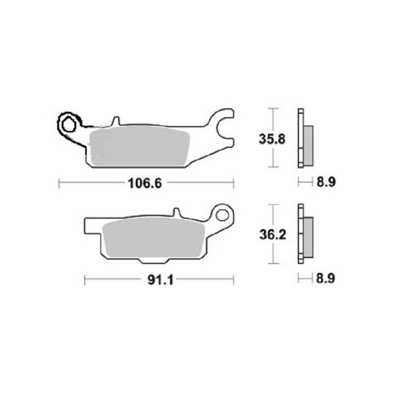 PLAQUETTES DE FREIN ARRIERE YFM GRIZZLY 550 GAUCHE AP RACING 09/14 LMP452OR