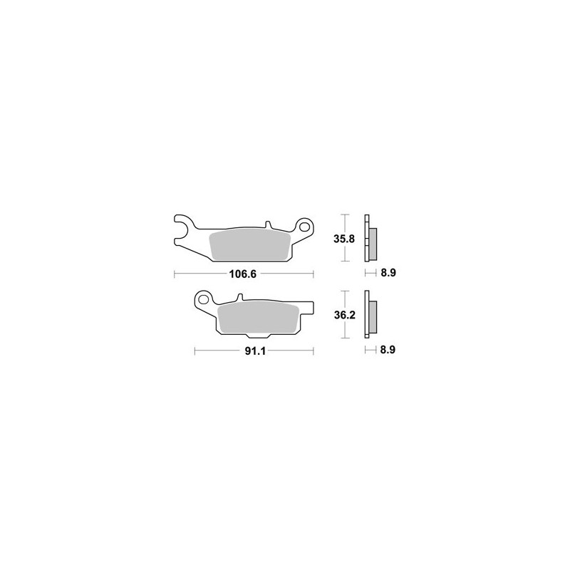 PLAQUETTES DE FREIN ARRIERE YFM GRIZZLY 550 DROITE AP RACING 09/14 LMP451OR