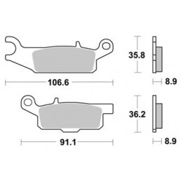 PLAQUETTES DE FREIN ARRIERE YFM GRIZZLY 700 DROITE AP RACING 07/15 LMP451OR